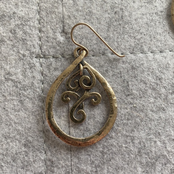 Ornate Dangly Silver Earrings - Picture 2 of 3